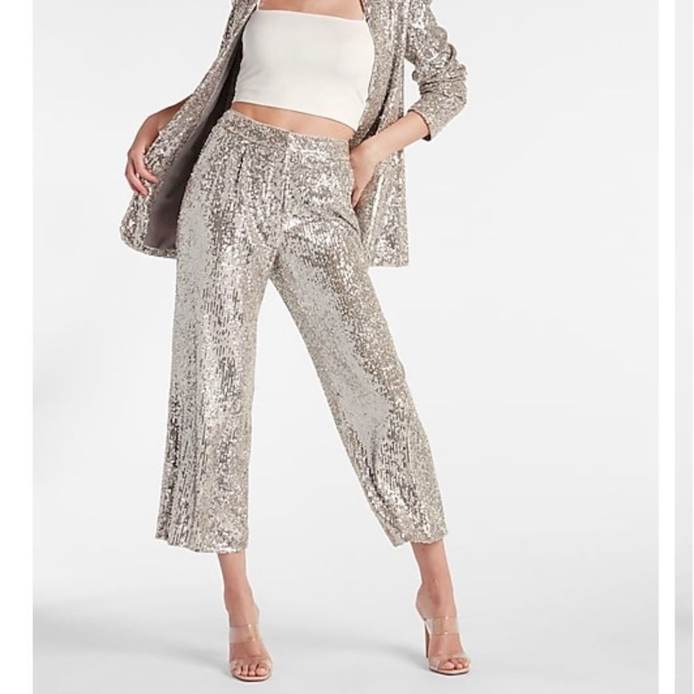 High waisted Sequin pants Express